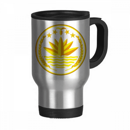 

Dhaka Bangladesh National Emblem Travel Mug Flip Lid Stainless Steel Cup Car Tumbler Thermos