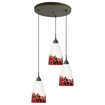 

Woodbridge Lighting Art Glass 3-Light Pendant in Hiatus/Metallic Bronze
