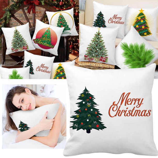 Fundas de cojín navideñas a cuadros Accaprate. Funda de cojín con árbol de Navidad. Funda de cojín con alfabeto navideño. ¡Regalos de Navidad en liquidación! Fundas de cojín festivas.