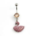 thumbnail image 4 of Navel Ring with Swan and Multiple CZ Gems Design 14g, 4 of 13