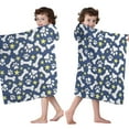 thumbnail image 4 of Paw Print Dog Bone Hooded Bath Towel，50"x30" for Ages 3 To 12 Kids, Quick Dry Lightweight Soft Microfiber Hood Beach Towel Cover Up for Kids, 4 of 7