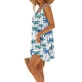 thumbnail image 4 of Vestido de Fiesta de las Mujeres Cuello Redondo sin Mangas Corbata Gradiente Teñido Vestido de Playa, Mezcla de Poliéster Spandex para Ocasional, 4 of 8