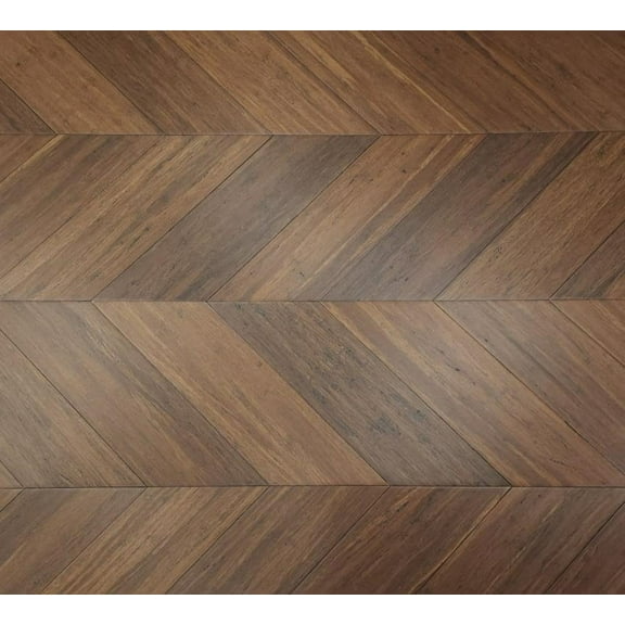 8" Sample Piece - Ambient® Carbonized Antiqued Chevron Bamboo Flooring