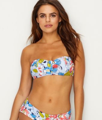 Studio Anne Cole Brigitte Floral Quilted Bandeau Bikini Top Studio Anne Cole Brigitte Floral Quilted Bandeau Bikini Top