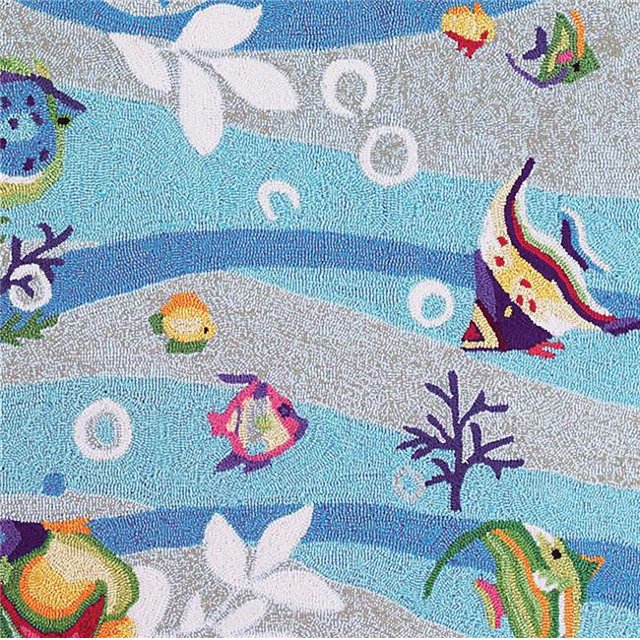 HomeRoots 349826 7 ft. 6 in. x 9 ft. 6 in. Polyester Blue Area Rug