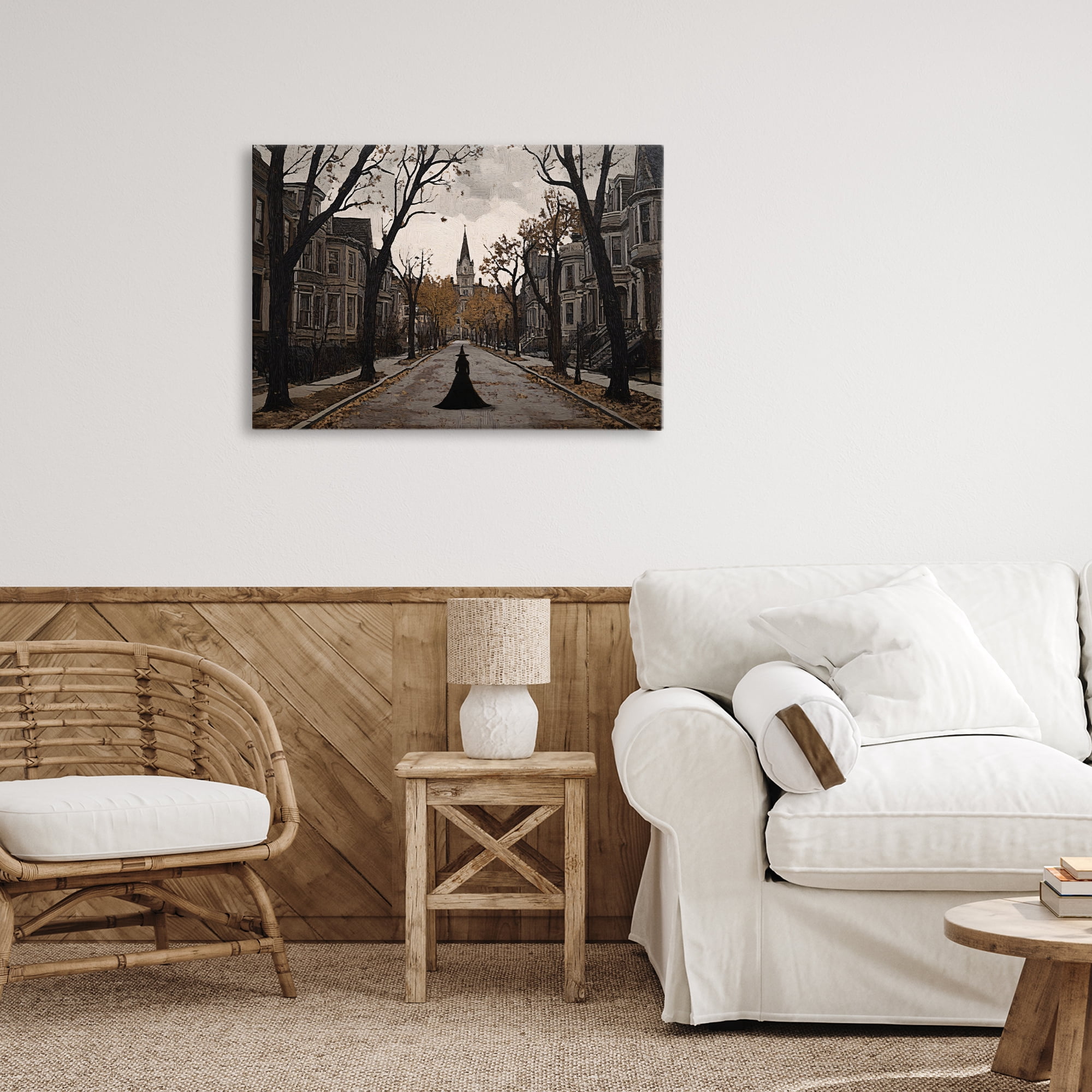 Stupell Industries Witch Strolling Town Streets Canvas Wall Art, design by Jacky Ngan