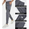 thumbnail image 6 of Geeksport Men's Fleece Winter Pants Sherpa Lined Active Joggers Sweatpants Drawstring Zipper Pockets Elastic Gray M, 6 of 6