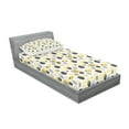 thumbnail image 2 of Ambesonne Abstract Fitted Sheet & Pillow Sham Set, Contemporary Dotted Ovals, Twinxl, Dark Blue Grey Mustard, 2 of 2