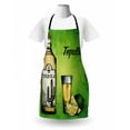 thumbnail image 3 of Tequila Apron, Vintage Engraved Style Drawing of Bottle Glass and Lime, Unisex Kitchen Bib with Adjustable Neck for Cooking Gardening, Adult Size, Lime Green Pale Camel, by Ambesonne, 3 of 4