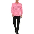 thumbnail image 2 of INSPIRE CHIC Men's Shirt Polka Dots Pattern Point Collar Long Sleeve Button Down Shirt 46 Light Pink, 2 of 6