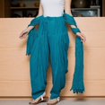 thumbnail image 3 of Peekdee Women Cotton Solid Patiala Salwar With Dupatta Set Teal Blue Traditional And Ethnic Wear One Size, 3 of 4