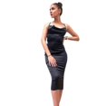thumbnail image 1 of Women's Sexy Leather Spaghetti Straps Dresses Low Cut Sleeveless Backless Slit Hem Party Cocktail Club Midi Bodycon Dress, Black, M, 1 of 5