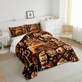 thumbnail image 3 of Manfei Happy Christmas Full Size Comforter Sets,Xmas Gingerbread House Bedding Comforter Set,Retro Cake Candy Cane Bedding Sets For Teens,Breathable Home Decor Reversible,3pcs, 3 of 8