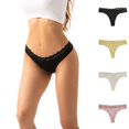 thumbnail image 2 of qelini 4 Pack Lace Panties for Women Elastic Waist Breathable Briefs Stretch Lightweight Underpants Comfortable Underwear, 2 of 7