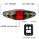 thumbnail image 2 of Luz de señal de giro trasera Naiovety bicicleta lámpara indicadora de advertencia de giro Control remoto recargable por USB Negro, 2 of 6