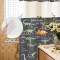 thumbnail image 3 of No Hook Shower Curtain, Grey Dinosaur Shower Curtains for Bathroom with See Through Top Window, Vintage Letters Farm Animals Waterproof & Washable Bath Curtain 60"x72", 3 of 9