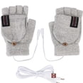 thumbnail image 2 of Gustave USB Heated Gloves for Men Women Rechargeable Warming Gloves Full & Half Fingerless Winter Heating Laptop Gloves Electric Hand Warmers Knitting "Gray", 2 of 9