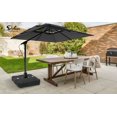 thumbnail image 2 of Patio Market Umbrella Base Stand Filled with 220 Lbs Water or 410 Lbs Sand, Oudoor Umbrella Square Base with 4 Wheels, Black, 2 of 9
