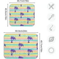 thumbnail image 3 of SKYSONIC Dish Drying Mat for Kitchen Counter Striped Blue Palm Trees Eco Friendly Drying Mat - Easy to Clean Heat Resistant Dish Mat - 18x24, 3 of 6