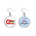 thumbnail image 1 of Pendientes de sandía Unbranded Omán bandera nacional Rojo patrón verde verano, 1 of 3