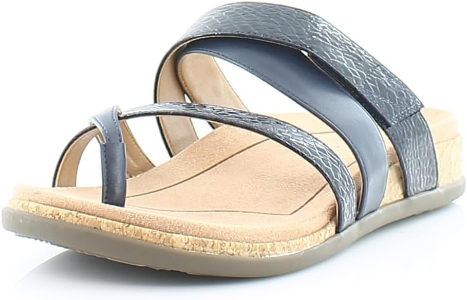 Vionic Women's Copal Luelle Sandal Dark Blue Patent Lizard 9M
