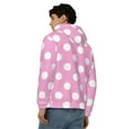 thumbnail image 4 of Kdxio Pink And White Polka Dot Print Men Hoodies Casual Hoodies for Men with Zip Pockets Full Zip Long Sleeve Sweatshirt Sports Hooded Jacket-X-Large, 4 of 5