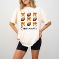 thumbnail image 3 of Cincinnati Football Shirt for Women and Teens Girly Orange Bows and Footballs Ohio Team Tee Ivory Shirt Adult 2X-Large, 3 of 4
