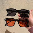 thumbnail image 3 of 2022 New Retro Sunglasses Fashion Personality Rice Nail Square Sunglasses-bright Black And Red Lenses, 3 of 4
