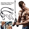 thumbnail image 2 of AQRS 2Pcs Gym Extension Cable Set Stainless Steel Carabiner Fitness Rope Attachments for Home Gym Replacement Cables for LAT/Tricep Pull Down Leg Extensions Machine, 2 of 8