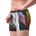 thumbnail image 2 of Balery Colorful Haired White Horse Calzoncillos bóxer para hombre, ropa interior de algodón suave y transpirable con cinturilla de nailon-Small, 2 of 5