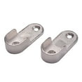 thumbnail image 1 of Oval Wardrobe Hanging Rail Rod End Bracket Support Silver Tone Pair, 1 of 8