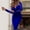 Blue, variant on Women's Fashion Leopard Patch Deep V-Neck Long Sleeve Party Dress Formal Dresses Women Womens Dresses with Pockets Elegant Evening Gown Petite Fall Dresses plus Size Dress Evening Fall Dresses Long