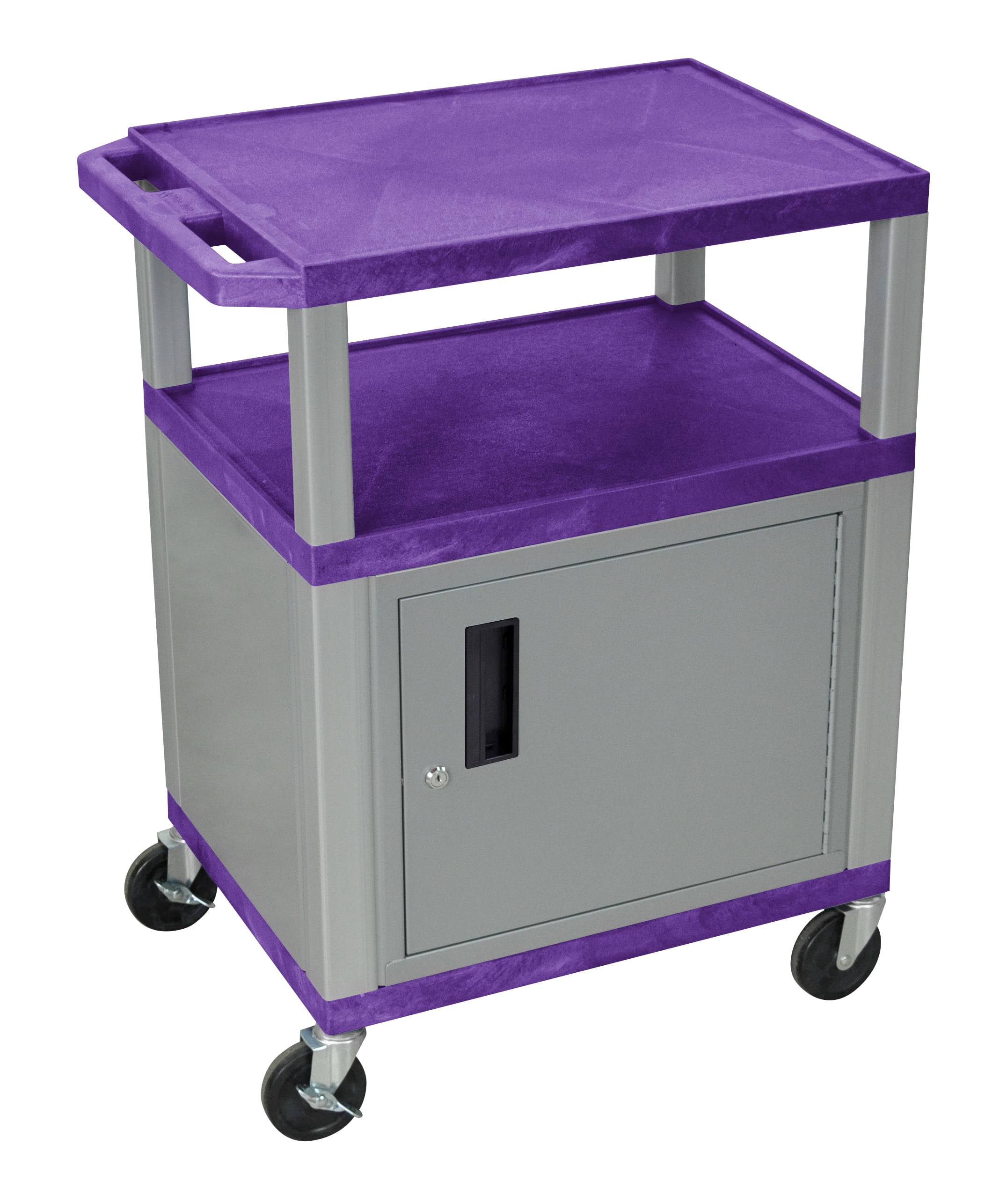 Tuffy Plastic AV Cart w Casters in Purple & Nickel