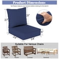 thumbnail image 3 of 6" Thick Outdoor Deep Seat Cushion, 24" x 24" High-Resilience Outdoor Chair Cushions with Removable Cover, Waterproof & Fade-Resistant Replacement for Patio Furniture, 3 of 8