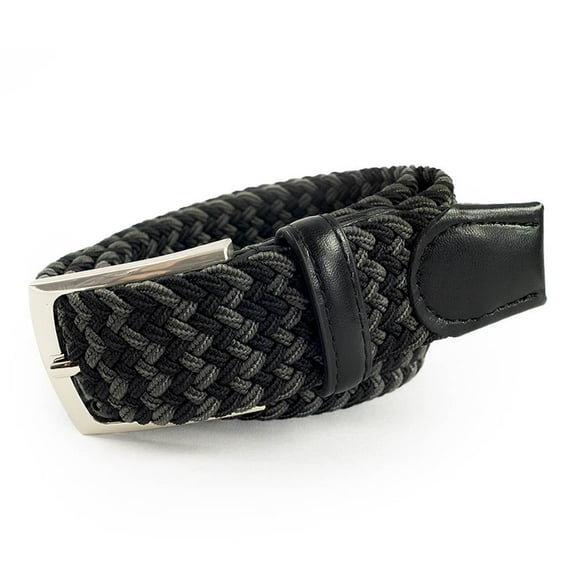 Cinturón American Duck Talla G Trenzado Negro y Gris