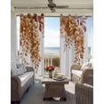 thumbnail image 6 of Burnt Orange Eucalyptus Blackout Curtains for Bedroom Living Room Darkening Curtains 63 Inches Long Summer Leaves Pastoral Plants Window Curtain 2 Panels Set Window Treatment Grommet Drapes 52"x63", 6 of 9