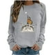 thumbnail image 1 of Mujeres Casual Tops Moda O-cuello Gato Impreso Sudadera Blusa Gegular Pollover Pompotops gfhjh3568, 1 of 4