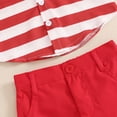 thumbnail image 4 of Paguaki Toddler Boy 4th of July Outfits Gentleman Short Sleeve Button up Dress Shorts Fourth of July Clothes Set, 4 of 9
