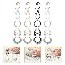 KONTONTY 1 Set Non Piercing Nose Cuff Stainless Steel Different Look Jewelry for Party