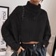 thumbnail image 4 of Pntutb Mujer Tallas grandes Casual Cuello redondo Suelto Impreso Manga larga tops Suéter Mujer Blusa Pntutb Pntutb-1490, 4 of 4