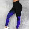thumbnail image 2 of ibuvkizy Workout Leggings for Women Yoga Pants Clearance!Women's Flame Printed Leggings Fitness Running Tight Yoga Pants Blue,L, 2 of 6