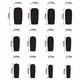 thumbnail image 3 of 24 Pcs Artificial Nail Set in Black White V Tip French Style Heart Accents Glossy Finish ABS Plastic for Quick Manicure, 3 of 4