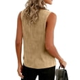 thumbnail image 3 of Garbnen Womens Linen Tank Tops Fitted Sleeveless Women's V Neck Tops Summer Beach Travel Breathable Women Tunic Top, 3 of 4
