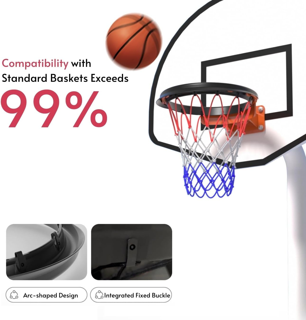 Portable Basketball Net – Easy Install Throw-and-Attach System for Rimless Hoops, Durable & Lightweight Design for Indoor/Outdoor Play
