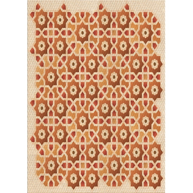 Ahgly Company Tapis Rectangulaire Lavable en Machine Intérieur Transitionnel Orange Rouge Orange, 3 Pieds x 5 Pieds