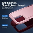 thumbnail image 2 of for iPhone 15 Pro Case, Dual Layers Shell Hard PC + Soft TPU Back Shell Heavy Duty Military Drop Protection Rugged Shockproof Hybrid Case for iPhone 15 Pro, Pink/Rose, 2 of 7