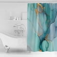thumbnail image 4 of Teal Marble Shower Curtains for Bathroom Waterproof Fabric Bath Curtains Decor Bath Tub Curtain Modern Art Ink Painting Abstract Decorative Shower Curtain Sets with 12 Hooks, 72x72 Inch, 4 of 6