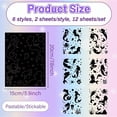 thumbnail image 2 of 12 Sheets 6 Styles Mermaid Mason Jar Decals Ocean Stickers Die Cuts Silhouettes Self-Adhesive PVC Waterproof for Craft Scrapbook Lantern Jars Wall Window Glass Phones Cup Black 7.8x5.9Inch, 2 of 6