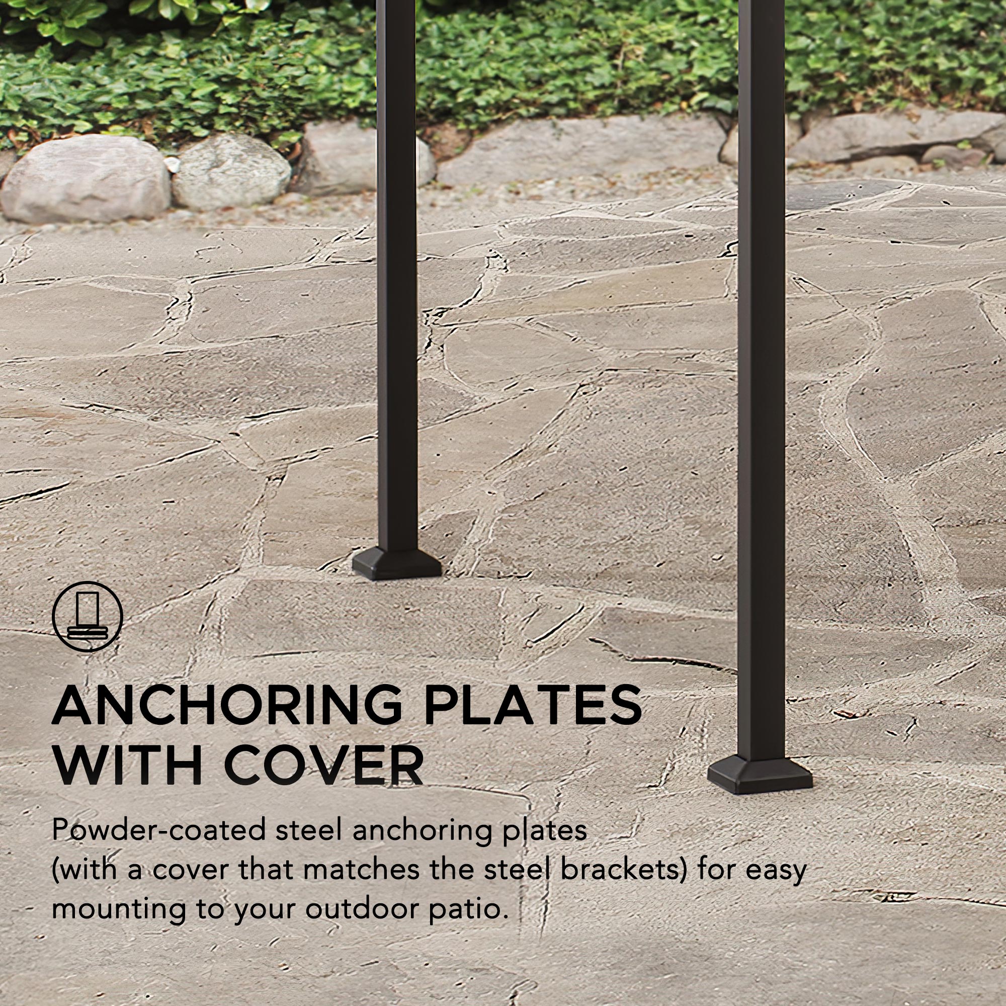 Sunjoy Orville 8 ft. x 5 ft. Brown Steel 2-tier Grill Gazebo with Tan and Brown Canopy
