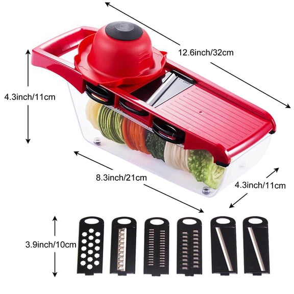VAJUSO 5-in-1 Vegetable Cutter Peeler Slicer Food Tray Kitchen Onion Chopper Potato Shredder Multifunctional Household Cooking Tool(Multicolor)